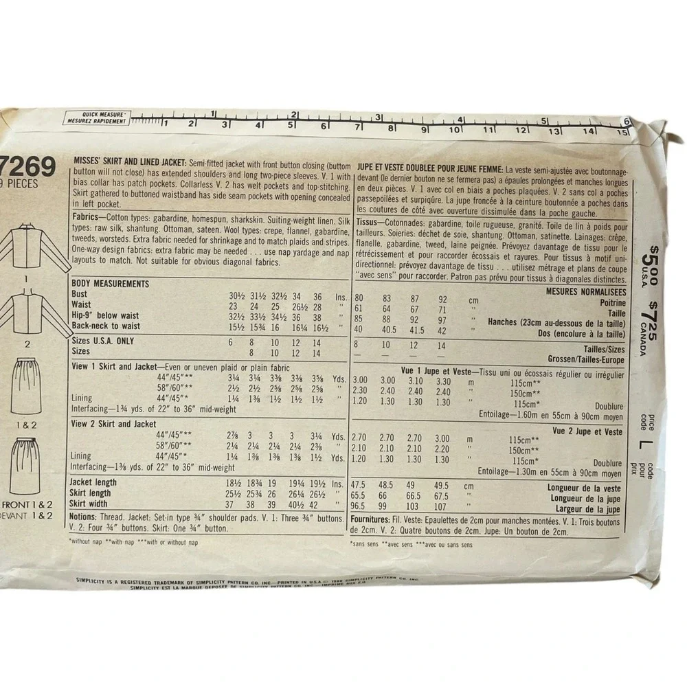 Simplicity sewing pattern